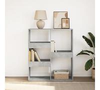 BOWEKAM Muebles, estanterías, estanterías y estantes de pie, armario para libros, divisor de habitaciones, color gris hormigón, 100 x 33 x 115 cm