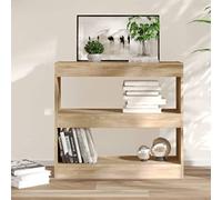 BOWEKAM Muebles, estanterías, estanterías y estantes de pie, armario para libros, divisor de habitaciones, roble Sonoma, 80 x 30 x 72 cm