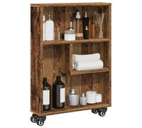 BOWEKAM Muebles, estanterías, estanterías y estantes de pie, carrito de almacenamiento estrecho de madera vieja, 48 x 13 x 68 cm, madera de ingeniería