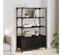 BOWEKAM Muebles, estanterías, estanterías y estantes de pie, estantería de 3 niveles, color negro, 70 x 30 x 109,5 cm, madera de ingeniería