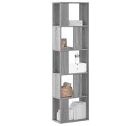 BOWEKAM Muebles, estanterías, estanterías y estantes de pie, estantería de 5 niveles, color gris, Sonoma, 45 x 23,5 x 162,5 cm, madera de ingeniería
