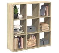 BOWEKAM Muebles, estanterías, estanterías y estantes de pie, estantería divisora de habitación, roble Sonoma, 102 x 29 x 103,5 cm, madera de ingeniería