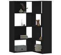BOWEKAM Muebles, estanterías, estanterías y estantes de pie, estantería esquinera de 4 niveles, color negro, 85 x 85 x 140 cm, madera de ingeniería