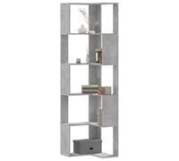 BOWEKAM Muebles, estanterías, estanterías y estantes de pie, estantería esquinera de 5 niveles gris concreto 50 x 50 x 179 cm, madera de ingeniería