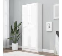 BOWEKAM Muebles, estanterías, estanterías y estantes de pie, gabinete de libros blanco brillante de 82,5 x 30,5 x 185,5 cm, madera de ingeniería