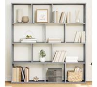 BOWEKAM Muebles, estanterías, estanterías y estantes de pie, gabinete de libros gris Sonoma 132 x 29 x 141,5 cm, madera de ingeniería