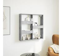 BOWEKAM Muebles, estanterías, estantes de pared y repisas, armario de pared gris hormigón, 80 x 15 x 80 cm, madera de ingeniería