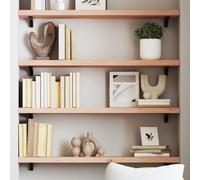 BOWEKAM Muebles, estanterías, estantes de pared y repisas, estante de pared de 80 x 20 x 4 cm, roble macizo sin tratar