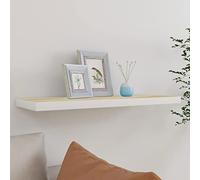 BOWEKAM Muebles, estanterías, estantes de pared y repisas, estante de pared flotante de roble y blanco MDF de 80 x 23,5 x 3,8 cm