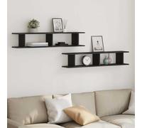BOWEKAM Muebles, estanterías, estantes de pared y repisas, estantes de pared, 2 unidades, roble negro, 105 x 18 x 20 cm, madera de ingeniería