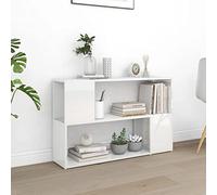 BOWEKAM Muebles, estanterías, librerías y estantes de pie, color blanco brillante, 100 x 24 x 63 cm, madera de ingeniería