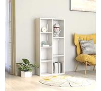 BOWEKAM Muebles, estanterías, librerías y estantes de pie, color blanco brillante, 50 x 25 x 106 cm, madera de ingeniería