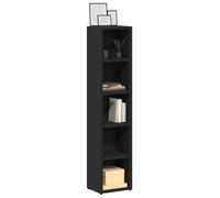 BOWEKAM Muebles, gabinetes y almacenamiento, armarios y estantes de almacenamiento multimedia, gabinetes de CD, 2 piezas, color negro, 21 x 16 x 93,5 cm, madera de ingeniería