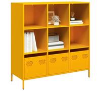 BOWEKAM Muebles, gabinetes y almacenamiento, bufés y aparadores, alacena, color amarillo mostaza, 101,5 x 39 x 103,5 cm, acero