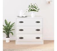 BOWEKAM Muebles, gabinetes y almacenamiento, bufés y aparadores, aparador blanco brillante, 70 x 35,5 x 67,5 cm, madera de ingeniería