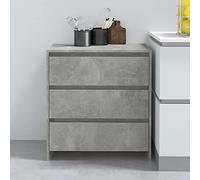 BOWEKAM Muebles, gabinetes y almacenamiento, bufés y aparadores, aparador gris concreto 70 x 41 x 75 cm, madera de ingeniería