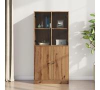 BOWEKAM Muebles, gabinetes y almacenamiento, bufés y aparadores, tabla alta con puertas, roble artificial, 68 x 37 x 142 cm, madera de ingeniería