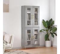 BOWEKAM Muebles, gabinetes y almacenamiento, bufés y aparadores, tabla alta gris Sonoma 69,5 x 34 x 180 cm, madera de ingeniería