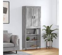 BOWEKAM Muebles, gabinetes y almacenamiento, bufés y aparadores, tabla alta gris Sonoma 69,5 x 34 x 180 cm, madera de ingeniería