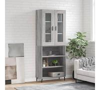 BOWEKAM Muebles, gabinetes y almacenamiento, bufés y aparadores, tabla alta gris Sonoma 69,5 x 34 x 180 cm, madera de ingeniería