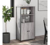 BOWEKAM Muebles, gabinetes y almacenamiento, bufés y aparadores, tablero alto gris Sonoma 62 x 36 x 121,5 cm, madera de ingeniería
