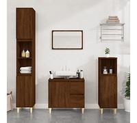BOWEKAM Muebles, juegos de muebles, juegos de muebles de baño, armario de baño, roble marrón, 30 x 30 x 100 cm, madera de ingeniería