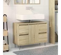 BOWEKAM Muebles, juegos de muebles, juegos de muebles de baño, armario de baño, roble Sonoma, 80 x 33 x 60 cm, madera de ingeniería