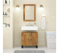 BOWEKAM Muebles, juegos de muebles, juegos de muebles de baño, armario de lavabo de 62 x 33 x 58 cm, madera maciza de mango y madera de ingeniería