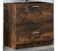 BOWEKAM Muebles, juegos de muebles, juegos de muebles de baño, armario de lavabo de roble ahumado, 59 x 37 x 59 cm, madera de ingeniería