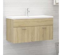 BOWEKAM Muebles, juegos de muebles, juegos de muebles de baño, armario de lavabo de roble Sonoma, 90 x 38,5 x 46 cm, madera de ingeniería
