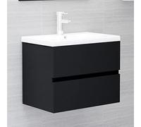 BOWEKAM Muebles, juegos de muebles, juegos de muebles de baño, armario de lavabo negro, 60 x 38,5 x 45 cm, madera de ingeniería