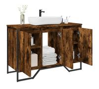 BOWEKAM Muebles, juegos de muebles, juegos de muebles de baño, armario para lavabo de baño, roble ahumado, 91 x 35 x 60 cm, madera de ingeniería