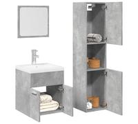 BOWEKAM Muebles, juegos de muebles, juegos de muebles de baño, juego de muebles de baño de 3 piezas de madera gris de hormigón