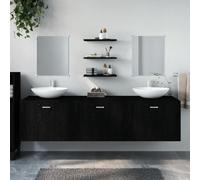 BOWEKAM Muebles, juegos de muebles, juegos de muebles de baño, juego de muebles de baño de 6 piezas, madera de ingeniería negra