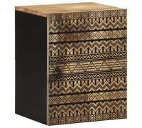 BOWEKAM Muebles, juegos de muebles, muebles de baño, armario colgante de baño, negro, 38 x 33,5 x 48 cm, mango de madera maciza