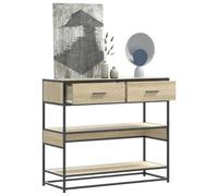 BOWEKAM Muebles, mesas, mesas de acento, mesas auxiliares, mesa de consola de roble Sonoma, 90 x 35 x 80 cm, madera de ingeniería