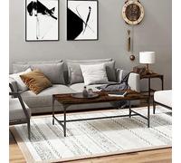BOWEKAM Muebles, mesas, mesas de acento, mesas de café, mesa de café de roble ahumado, 100 x 50 x 35 cm, madera de ingeniería