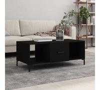 BOWEKAM Muebles, mesas, mesas de acento, mesas de café, mesa de café, mesa de café negra, 102 x 50 x 40 cm, madera de ingeniería