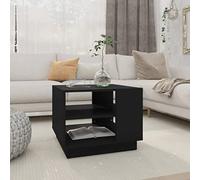 BOWEKAM Muebles, mesas, mesas de acento, mesas de centro, mesa de café, mesa de café negra, 55 x 55 x 43 cm, madera de ingeniería