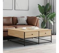 BOWEKAM Muebles, mesas, mesas de acento, mesas de centro, mesa de café, roble Sonoma, 100 x 99 x 40 cm, madera de ingeniería