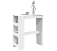 BOWEKAM Muebles, mesas, mesas de cocina y comedor, mesa de bar con estantes, color blanco, 90 x 40 x 103,5 cm, madera de ingeniería