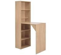 BOWEKAM Muebles, mesas, mesas de cocina y comedor, mesa de bar con gabinete, roble 115 x 59 x 200 cm