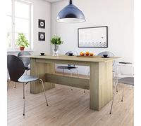BOWEKAM Muebles, mesas, mesas de cocina y comedor, mesa de comedor de roble Sonoma, 180 x 90 x 76 cm, madera de ingeniería