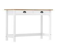 BOWEKAM Muebles, mesas, mesas decorativas, mesas auxiliares, mesa de consola con 2 cajones, 110 x 45 x 74 cm, madera de pino maciza