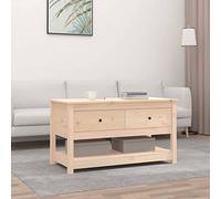 BOWEKAM Muebles, mesas, mesas decorativas, mesas de centro, mesa de café, mesa de café, 102 x 49 x 55 cm, madera maciza de pino