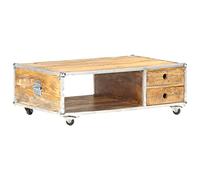 BOWEKAM Muebles, mesas, mesas decorativas, mesas de centro, mesa de café, mesa de café, 89 x 59 x 33 cm, madera maciza de mango rugosa