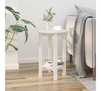 BOWEKAM Muebles, mesas, mesas decorativas, mesas de centro, mesa de café, mesa de centro blanca, 40 x 60 cm, madera maciza de pino