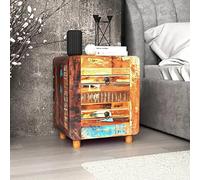 BOWEKAM Muebles, mesas, mesitas de noche, armario de noche de madera maciza recuperada, 43 x 33 x 51 cm