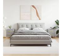 BOWEKAM Muebles, mesas, mesitas de noche, mesitas de noche, 2 piezas, color gris hormigón, 40 x 35 x 47,5 cm, madera de ingeniería