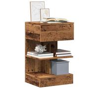 BOWEKAM Muebles, mesas, mesitas de noche, mesitas de noche, 2 piezas de madera antigua de 40 x 35 x 65 cm, madera de ingeniería